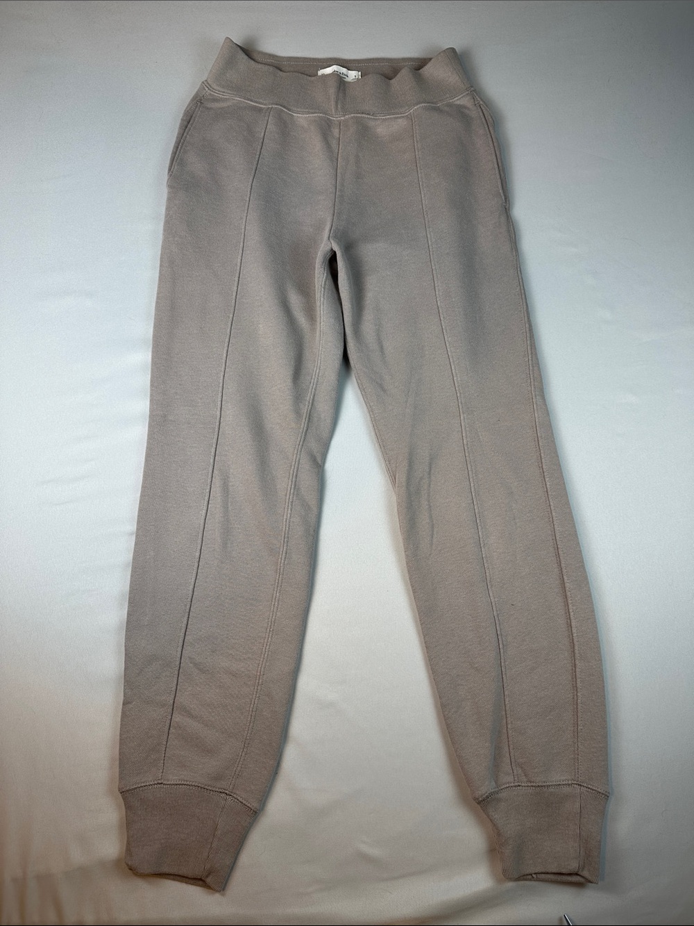 Abercrombie & Fitch Soft Joggers Track Pants Women's Taupe with Pockets